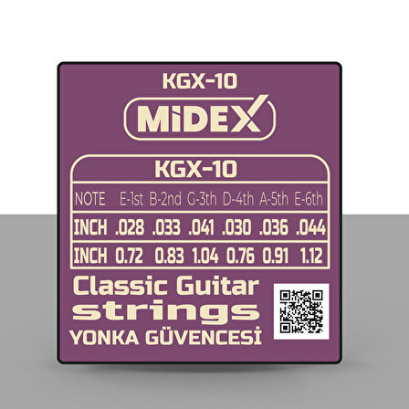Midex KGX-10 Klasik Gitar Teli Takımı ve Pena Seti